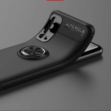 ZORE Huawei P Smart 2021 Kılıf Zore Ravel Yüzüklü Silikon Kılıf Siyah