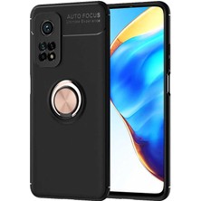 ZORE Xiaomi Mi 10T Pro 5g Kılıf Zore Ravel Yüzüklü Silikon Kılıf Siyah - Rose Gold