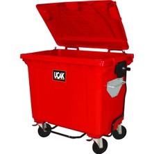 Uçak 660 Lt Çöp Konteyneri Plastik Pedallı Tekerlekli