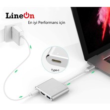 Lineon Type C To USB 3.0  HDMI Çevirici ve 4K Görüntü Aktarma Aparatı