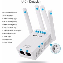 Lineon 300MBPS 4 Antenli Wifi Router Kablosuz Aktarıcı