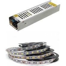 MiiMTicaret Beyaz 3 Cip 5050 Iç Mekan Şerit LED 20 M + 20 Ah 12 Volt Trafo Dahil Ikili Set Beyaz Işık