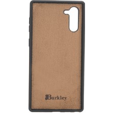 Burkley Samsung Galaxy Note 10 Antik Kahverengi Deri Esnek Ayaklı Arka Kapak Telefon Kılıfı