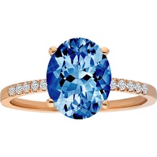 Sirius Pırlanta ve London Blue Topaz Taşlı Yüzük 0402R0012