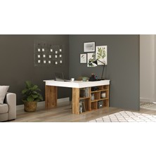 Robin Home Kitaplık Raflı Çalışma Masası Ofis Bilgisayar Masası