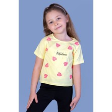 Toontoy Kız Çocuk Yaprak Desenli Fabulous Baskılı Tişört