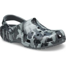 CROCS Classic Printed Camo Clog 206454-0IE Unisex Gri-Siyah Sandalet&Terlik