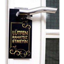 Vice 2'li "lütfen Rahatsız Etmeyin" Siyah Kapı Askı Uyarısı Pvc Plastik