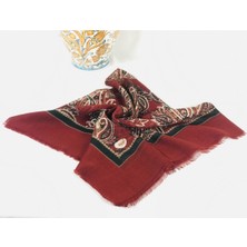 Mom Collection Flamlı Keten Tülbent Bordo