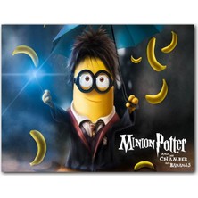 Cakatablo  Ahşap Tablo Minnion Potter Şemsiye ve Muzlar Görsel