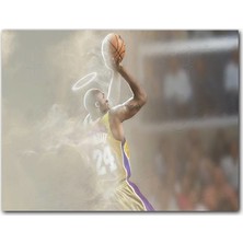 Cakatablo Ahşap Tablo Kobe Bryant Melek Halesi Basket Topu Görseli
