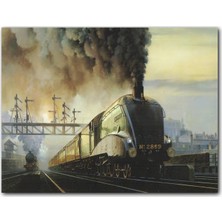 Cakatablo Ahşap Tablo Kömürlü Tirenler Istasyon Kirli Hava Görseli