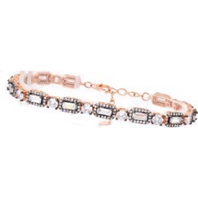 Pigado Pırlanta Model Gümüş Su Yolu Baget Taşlı Bileklik