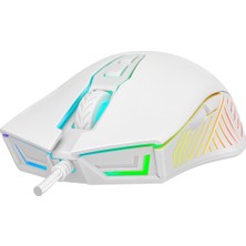 Rampage SMX-G68 Spear Makrolu 7200DPI RGB Ledli Gaming Oyuncu Mouse - Beyaz