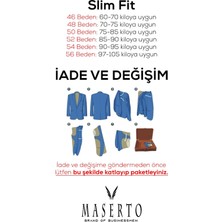 Maserto Yaka Düğme Detaylı Slim Fit Parlak Lacivert Smokin