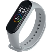 Oso Kordon Xıaomı Mi Band 3/4  Uyumlu Silikon Kordon - Gri