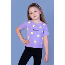 Toontoy Kız Çocuk Yaprak Desenli Fabulous Baskılı Tişört