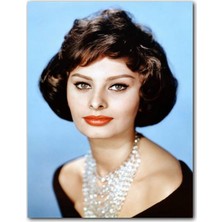 Caka Tablo Ahşap Tablo Sophia Loren Yakın Çekim