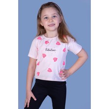 Toontoy Kız Çocuk Yaprak Desenli Fabulous Baskılı Tişört