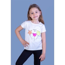 Toontoy Kız Çocuk Beautıful Today Baskılı Pul Işlemeli Tişört