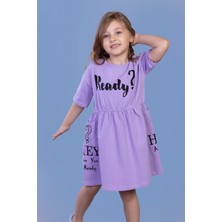 Toontoy Kız Çocuk Ready Baskılı Taş Işlemeli Iki Yanı Cepli Elbise