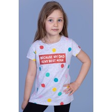 Toontoy Kız Çocuk Renkli Puantiye Desenli Tişört