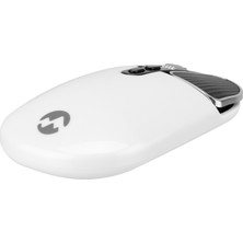 Everest SM-619 1600dpi Süper Sessiz Metalik Beyaz Şarj Edilebilir Premium Kablosuz Mouse