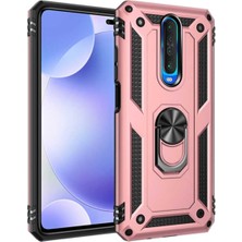 Kzy Xiaomi Poco X2 Kapak Military Yüzüklü Stantlı Panzer Tank Kılıf - Rose Gold