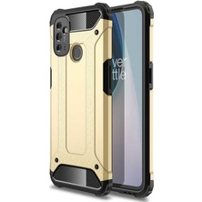 Kzy One Plus Nord N100 Kapak Çift Katmanlı Zırh Tank Kılıf - Gold