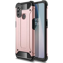 Kzy One Plus Nord N100 Kapak Çift Katmanlı Zırh Tank Kılıf - Rose Gold