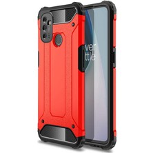 Kzy One Plus Nord N100 Kapak Çift Katmanlı Zırh Tank Kılıf - Kırmızı