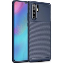 Kzy Huawei P30 Pro Karbon Tasarımlı Kapak - Lacivert