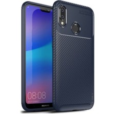 Kzy Huawei P20 Lite Karbon Tasarımlı Kapak - Lacivert