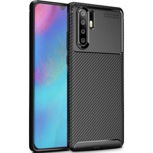 Kzy Huawei P30 Pro Karbon Tasarımlı Kapak - Siyah