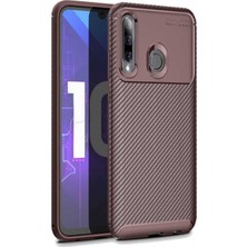 Kzy Huawei Honor 20 Lite Karbon Tasarımlı Kapak - Kahverengi