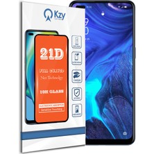 Kzy Oppo Reno 4 Tam Kaplayan 21D Temperli Ekran Koruyucu Cam