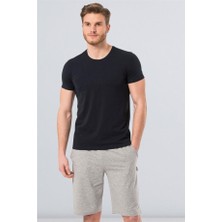 Cacharel 1331 O Yaka Kısa Kollu Erkek T-Shirt - Siyah
