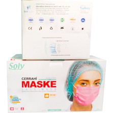 Soly Care 3 Katlı Cerrahi Maske 1 Kutu 50 Adet - Pembe