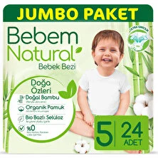 Bebem Natural Bebek Bezi 5 Beden Junior 24 Adet