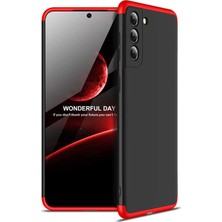 CoverZone Galaxy S21 Ultra Kılıf Soft Hard Koruma Ays Siyah-Kırmızı