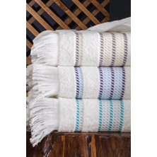 Tertio Stripe Kahverengi Pamuk Yumuşak 2'li Havlu Seti (50X100 + 70X140)