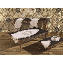 Çeyiz Diyarı Diamond Salon Takımı 5 Parça Krem