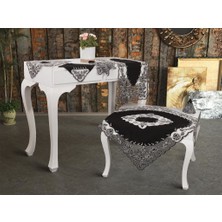 Çeyiz Diyarı Seven Nakışlı Salon Takımı 16 Parça Siyah