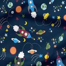 Daisy Star 240 cm Eninde Nevresimlik Poplin Kumaş Uzay Desen