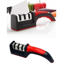 Tilbe Home Profesyonel Çelik Bıçak Mutfak Makası Bileyici Aleti 3 Açılı Elmas Uçlu El Bıçakları Bileme Taşı Aparatı