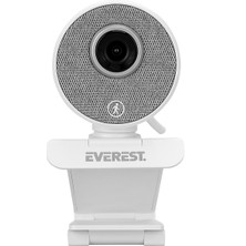 Everest SC-HD09 1080P Full Hd Auto Tracking Harekete Duyarlı Tripod ve Mikrofonlu Beyaz Webcam USB Pc Kamera