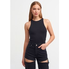 Dilvin 3694 Halter Yaka Tshirt-Siyah
