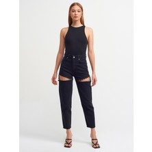 Dilvin 3694 Halter Yaka Tshirt-Siyah