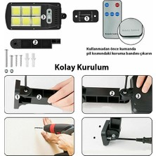 Hubstein 2 Adet Solar Güneş Enerjili Hareket Sensörlü Kumandalı 3 Modlu LED Bahçe Sokak Lambası