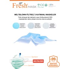 Fresh Mask 3 Katlı Filtreli Burun Telli Medikal Maske 10'lu Paket Kalın Ipli